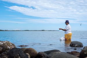 Pacific woman fishing